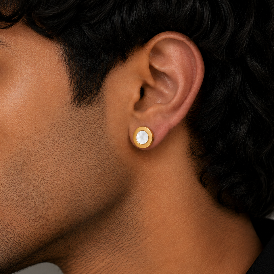 Disc Lumina Stud Earring - 10 MM