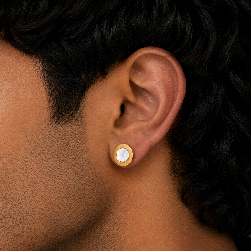 Disc Lumina Stud Earring - 10 MM