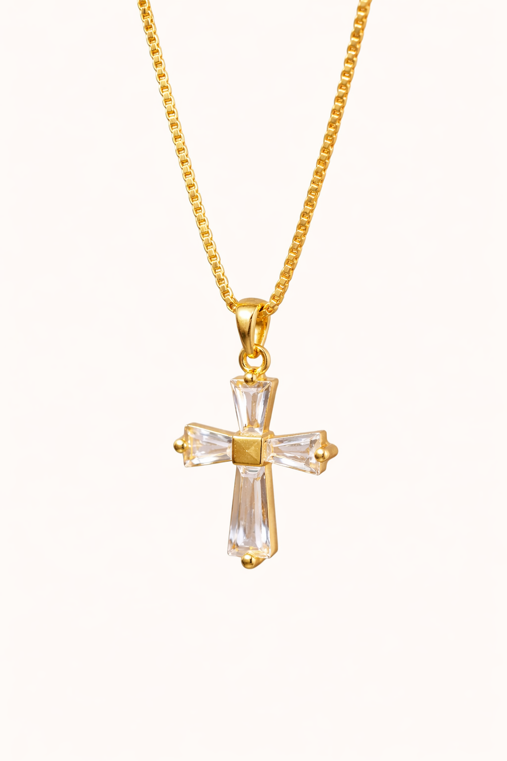 925 Silver 22kt Gold Plated Cross Elite Necklace