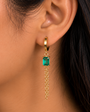 Zia Chain Hoop Earring - Emerald