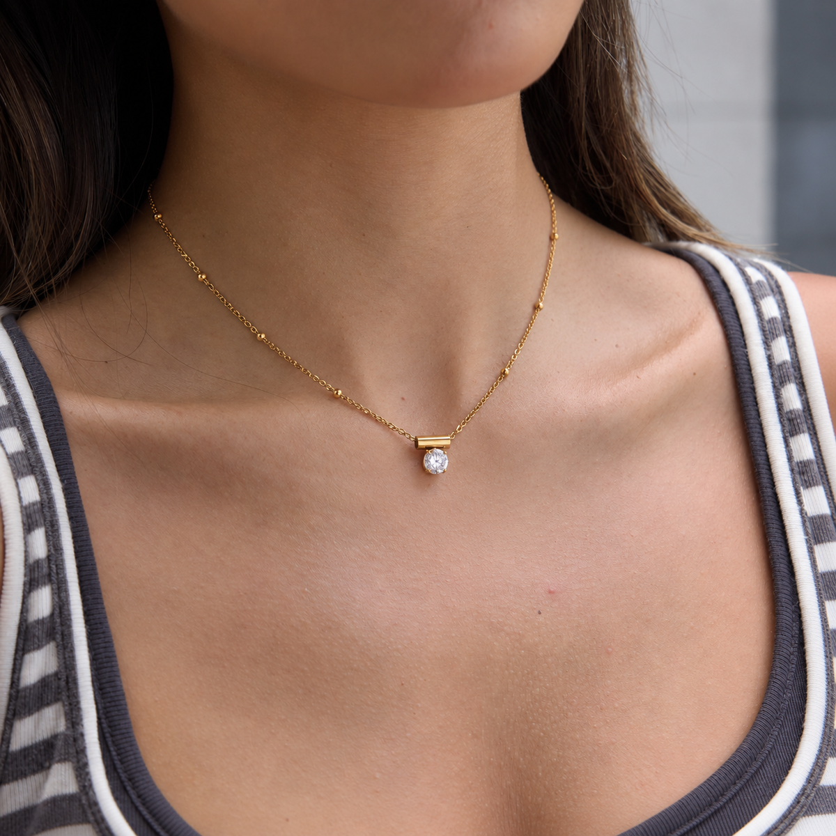 Linea Solitaire Necklace