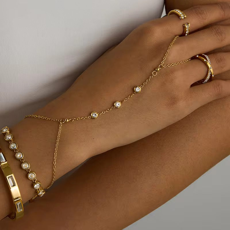 Ira Diamond Hand Chain Bracelet