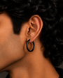 Black Petite Hoop Earring - 18 MM