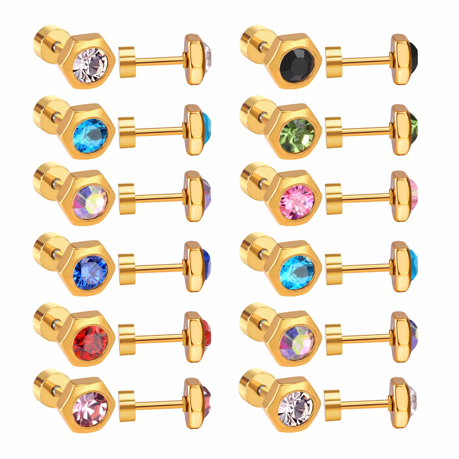Pentagon Stud Earring