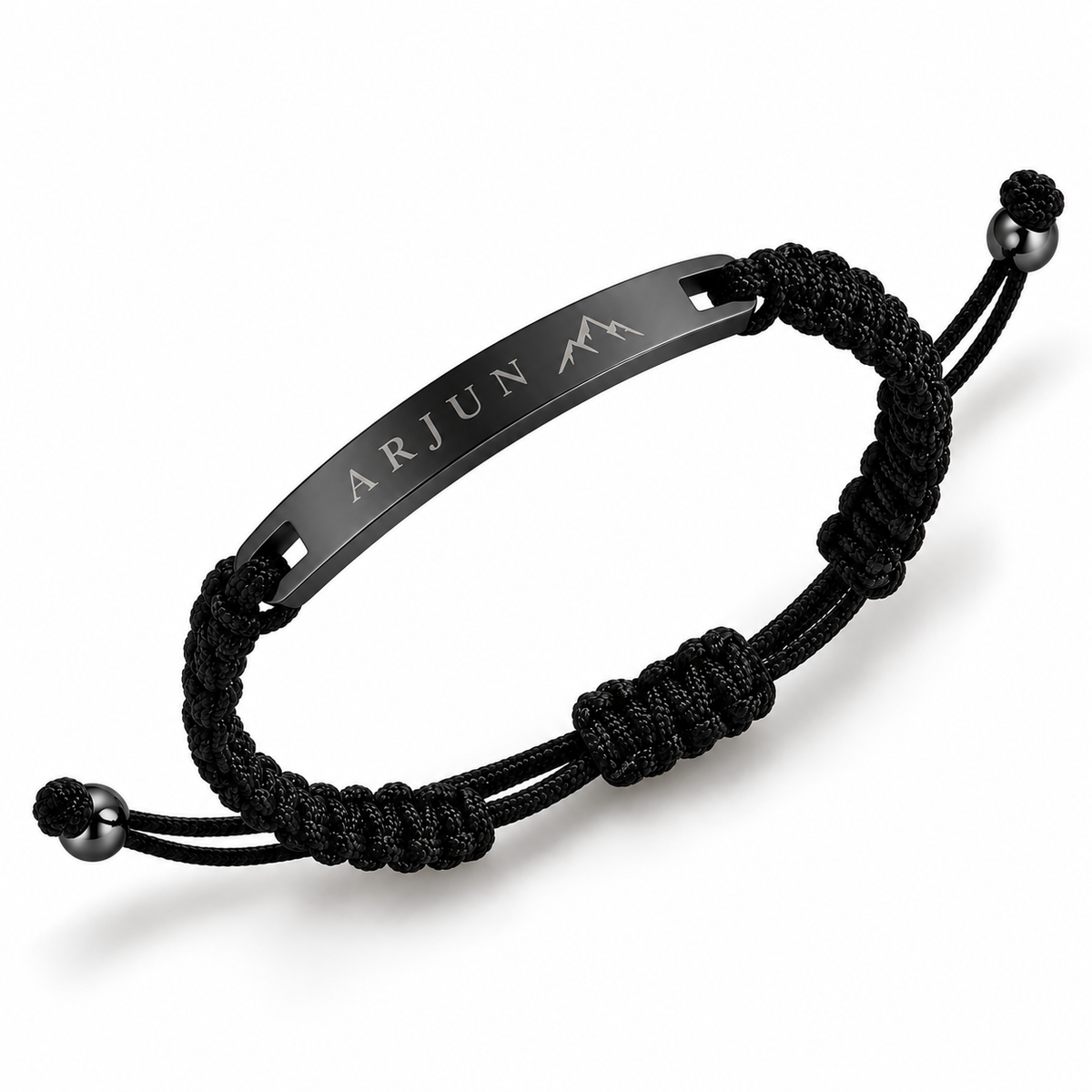 Engravable String Bracelet - Black