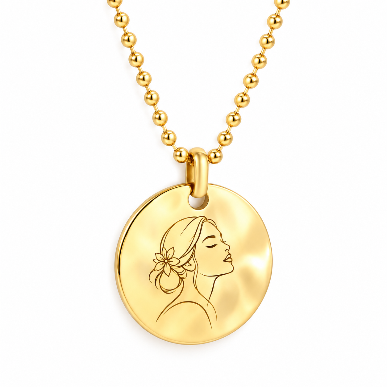 Engravable Lava Necklace - Round
