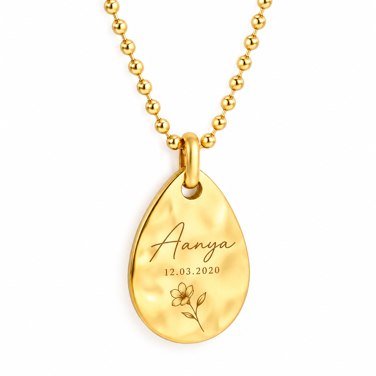 Engravable Lava Necklace - Drop