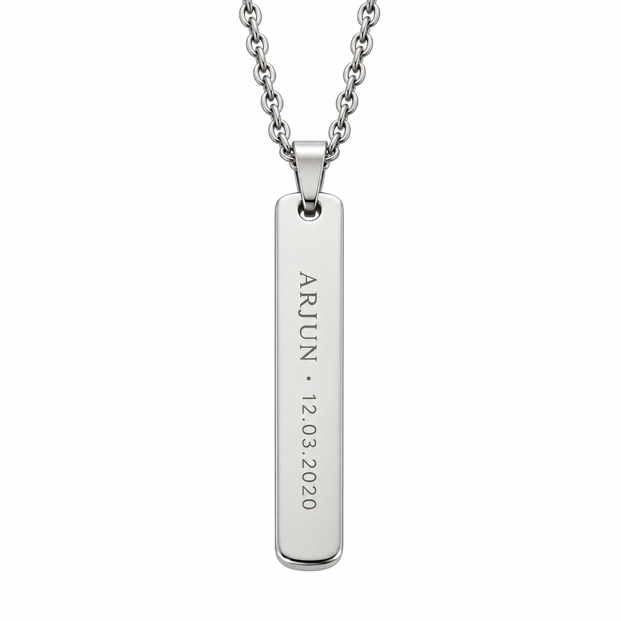 Engravable Bar Chain - Silver