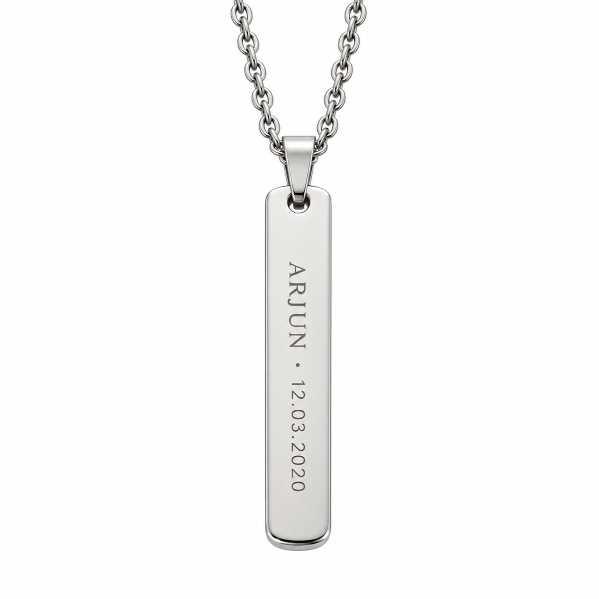 Engravable Bar Chain - Silver
