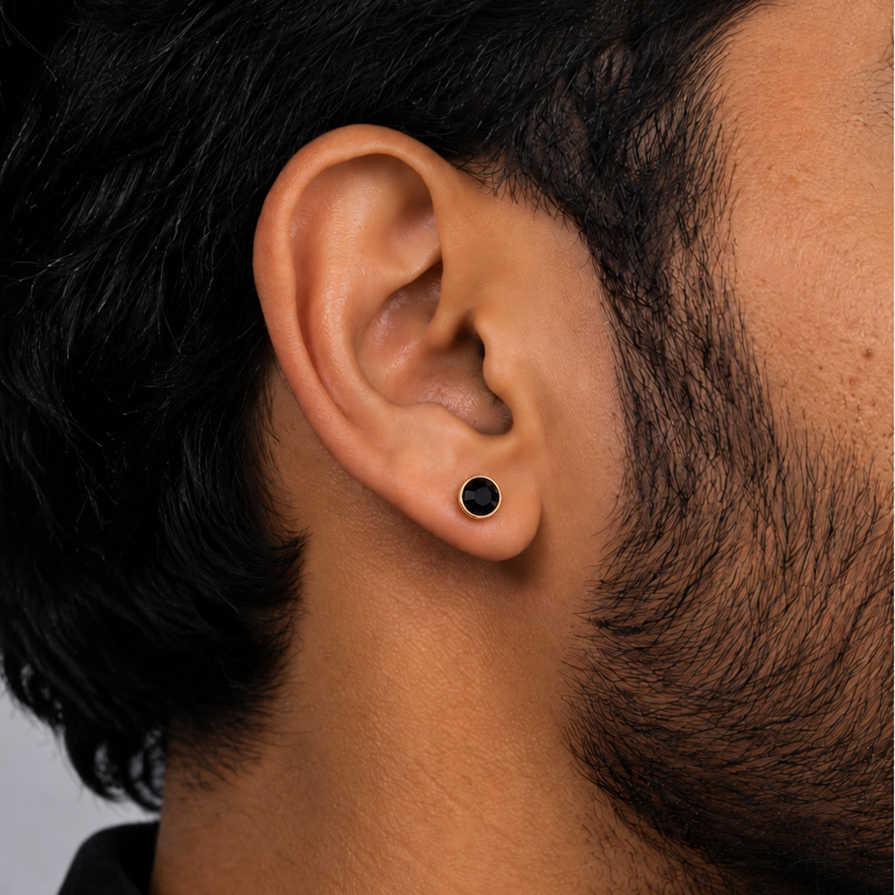 Midnight Bolt Stud Earring  - 6 MM