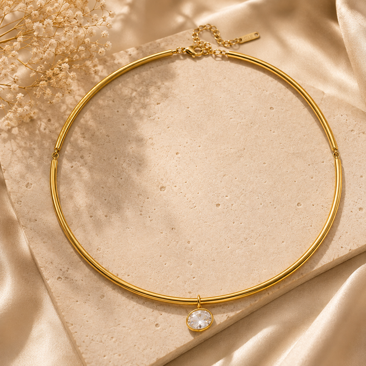 Statement Cuff Necklace - Oval