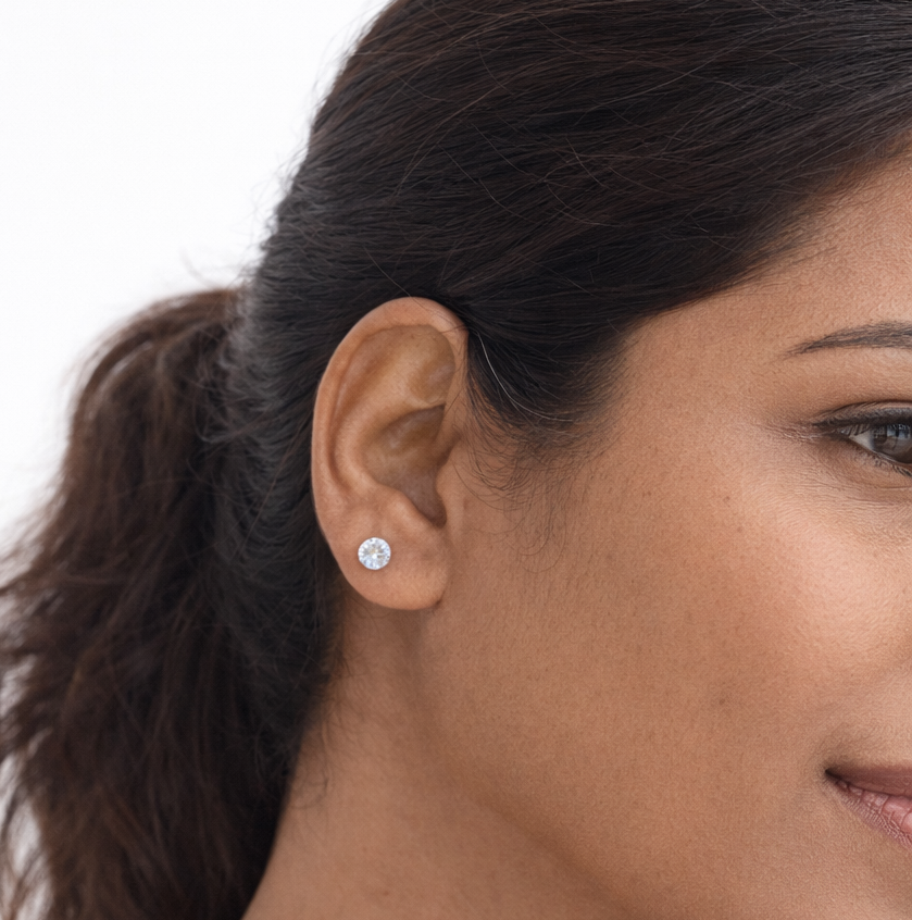 Solitaire Stud Earring