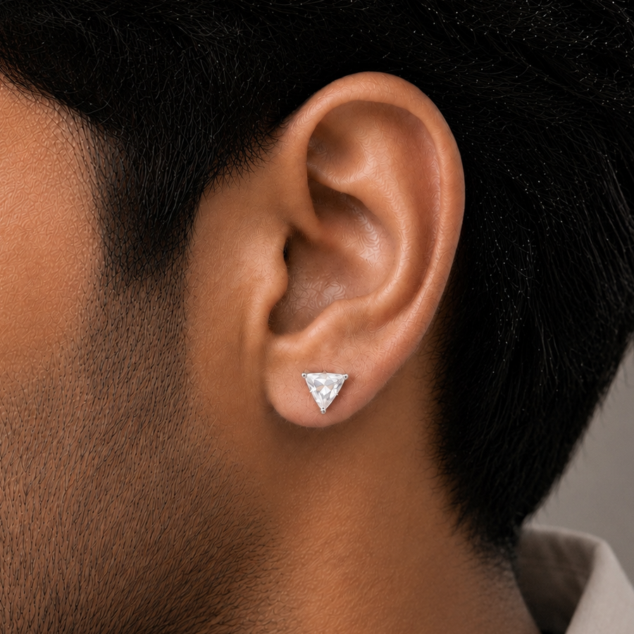 Triangle Diamond Stud Earring - S