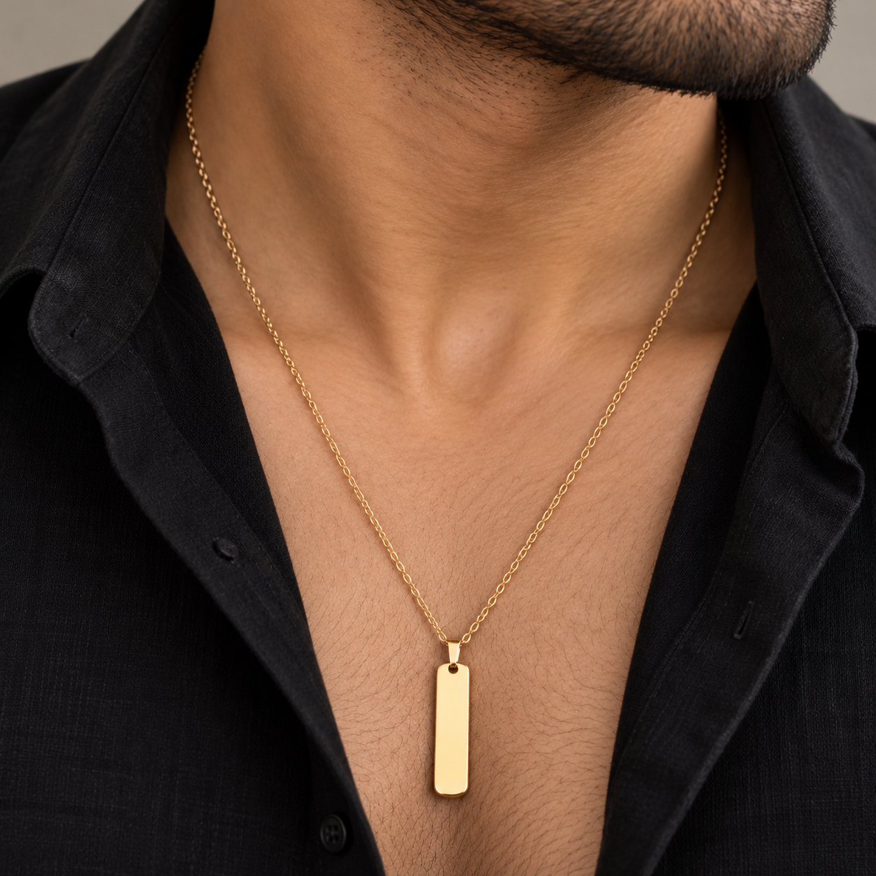 Engravable Bar Chain - Gold