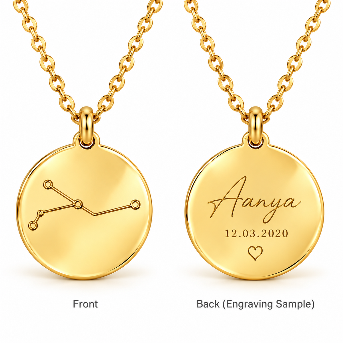 Engravable Zodiac Star Necklace - G