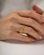 Textured leafy Resizable Ring