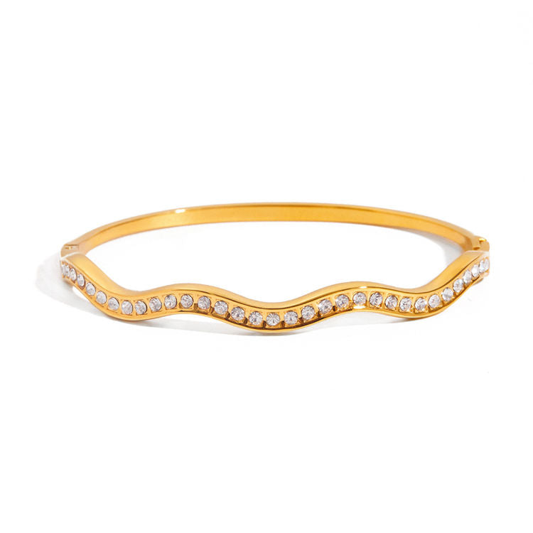 Wavy Diamond Bangle