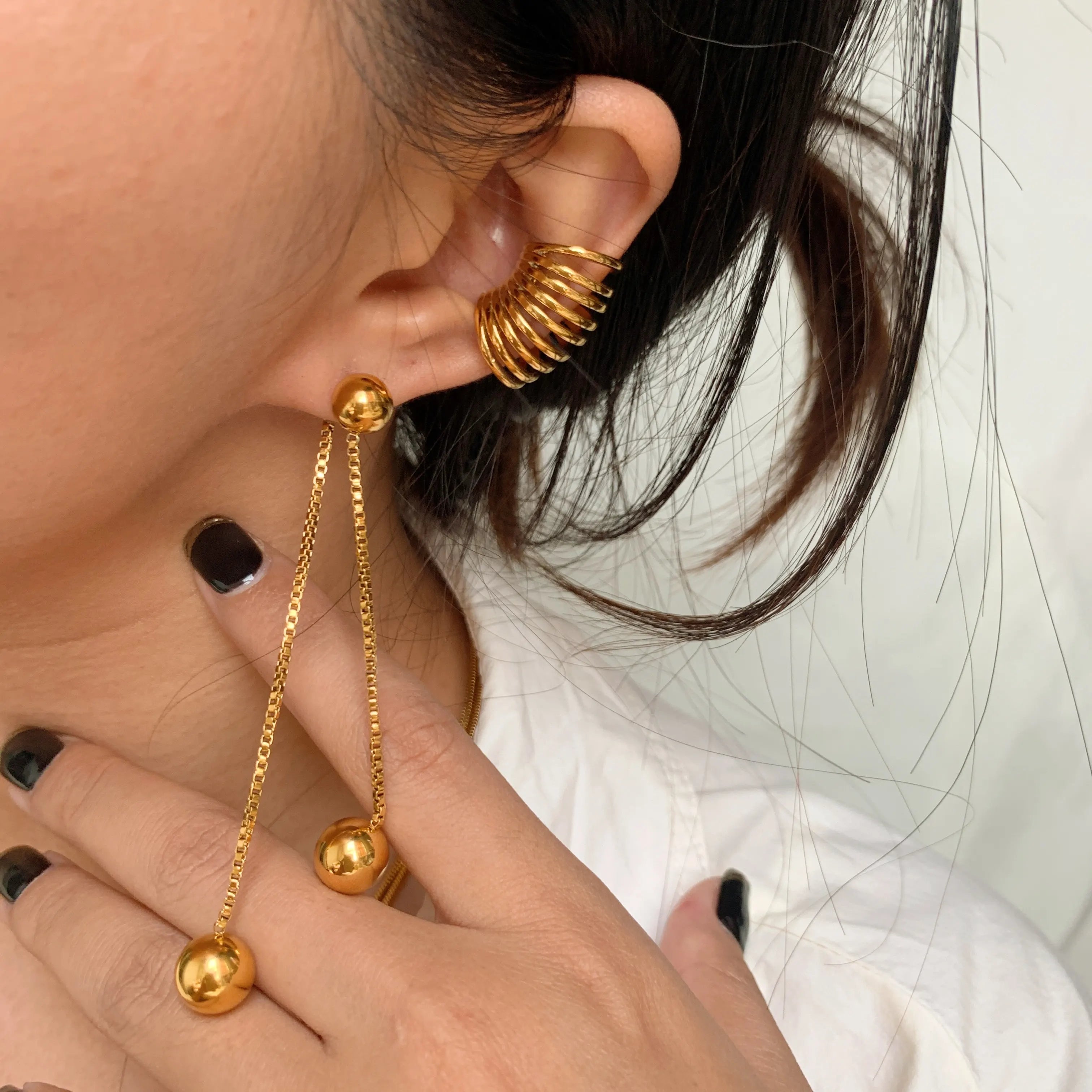 Orb Dual Dangling Earring