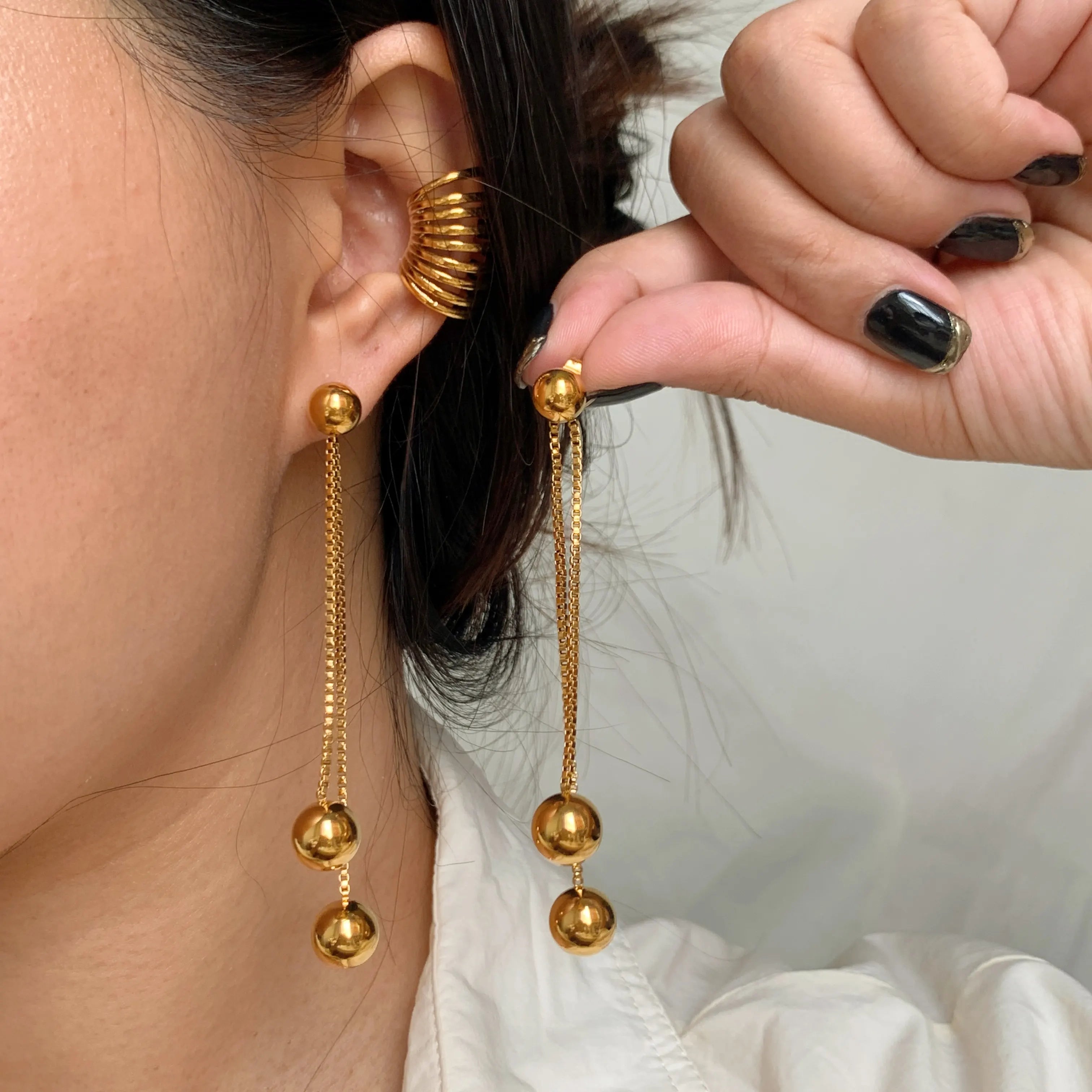 Orb Dual Dangling Earring