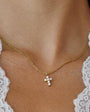 Cross Petite Pearl Necklace