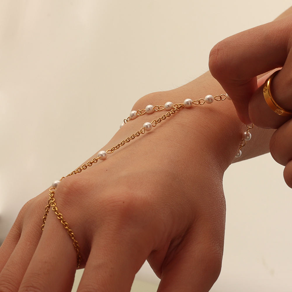 Ira Pearl Hand Chain Bracelet