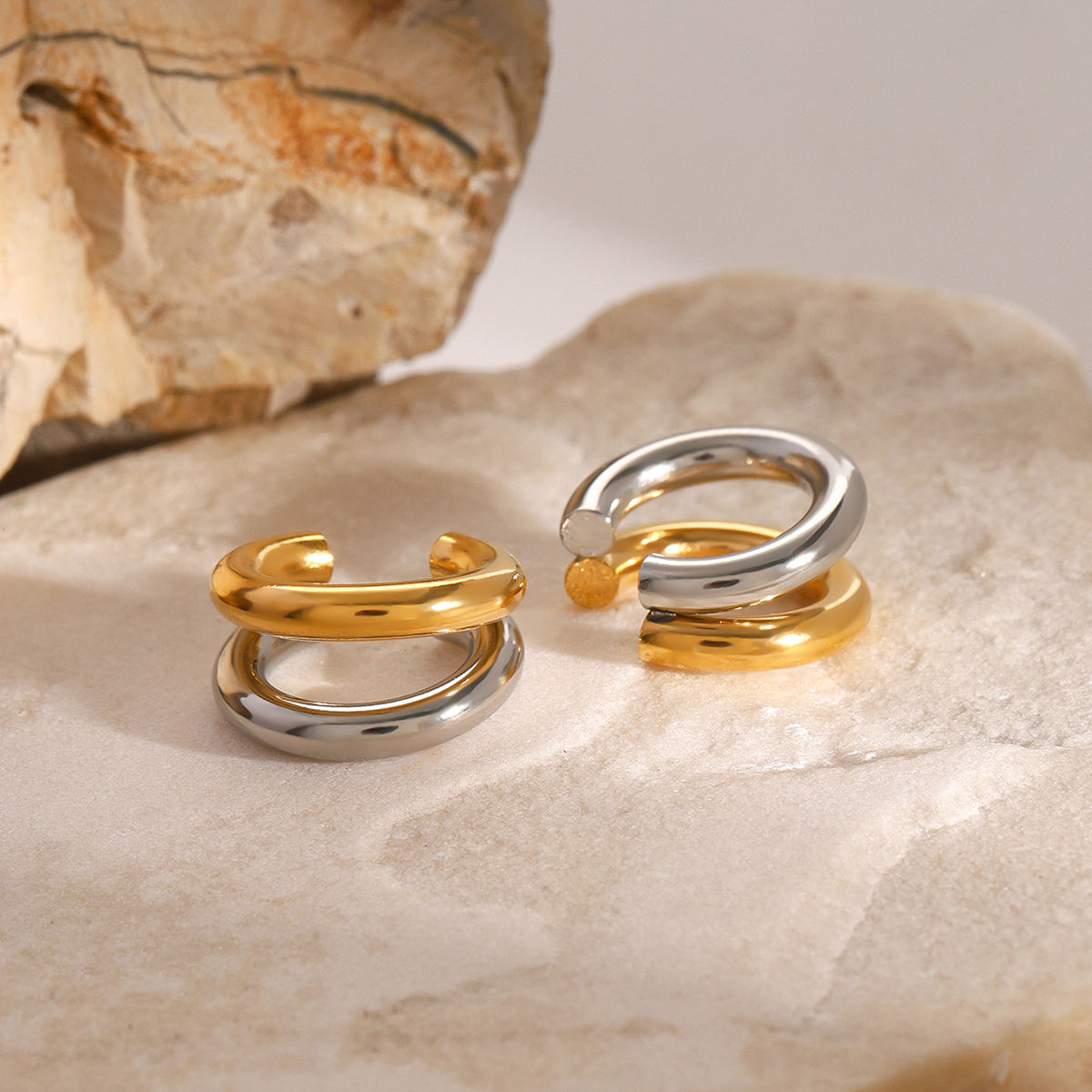 Buy dual-tone stainless steel ear cuffs