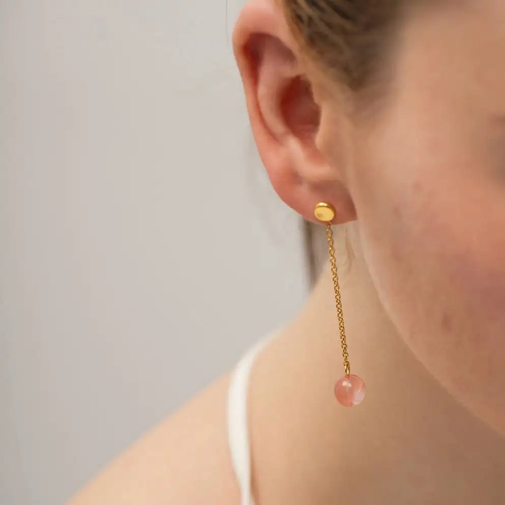 Orb Pink Dangling Earring