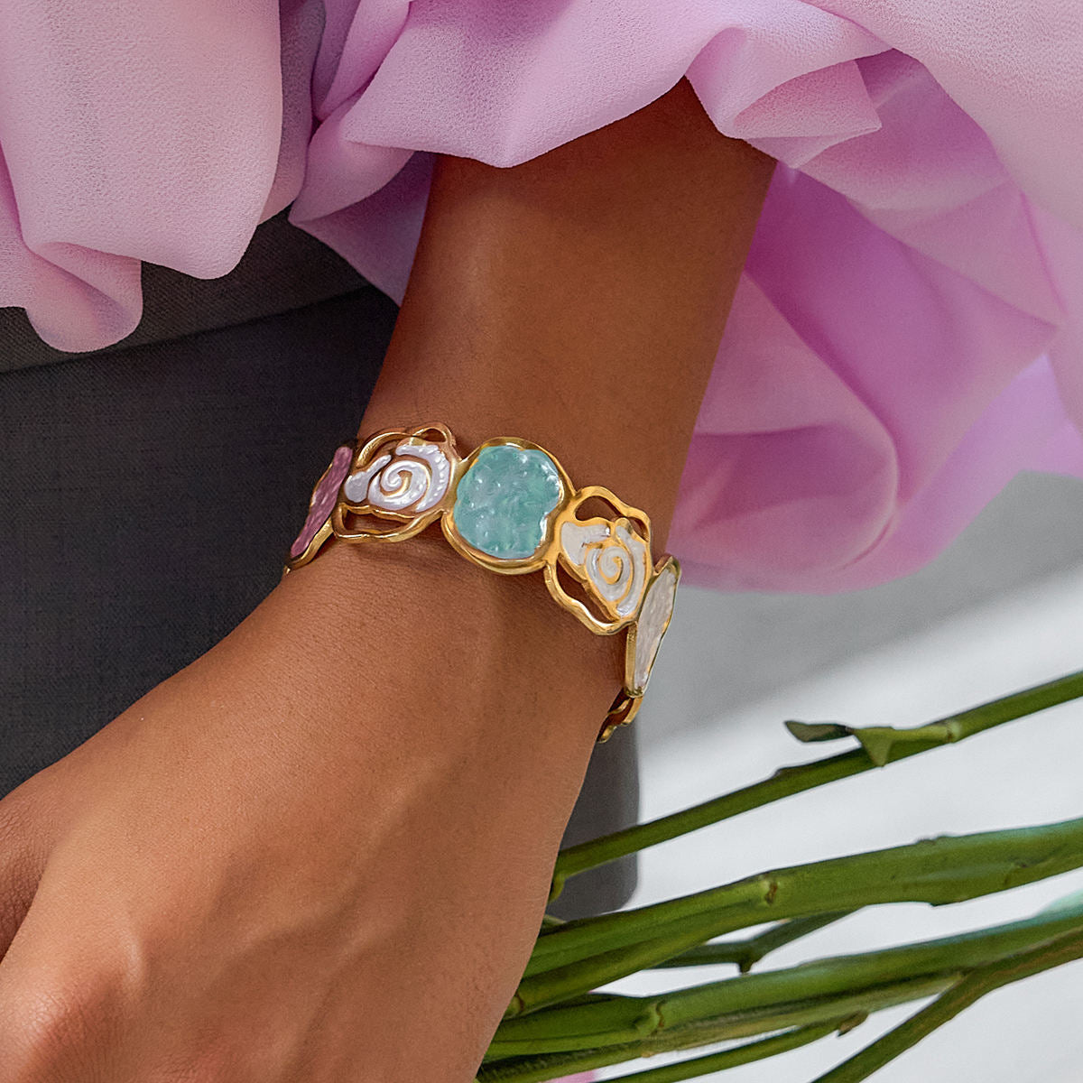 Bold Flower Bangle