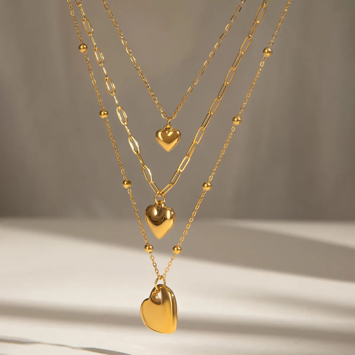 Triple Layered Heart Necklace