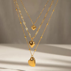 Triple Layered Heart Necklace