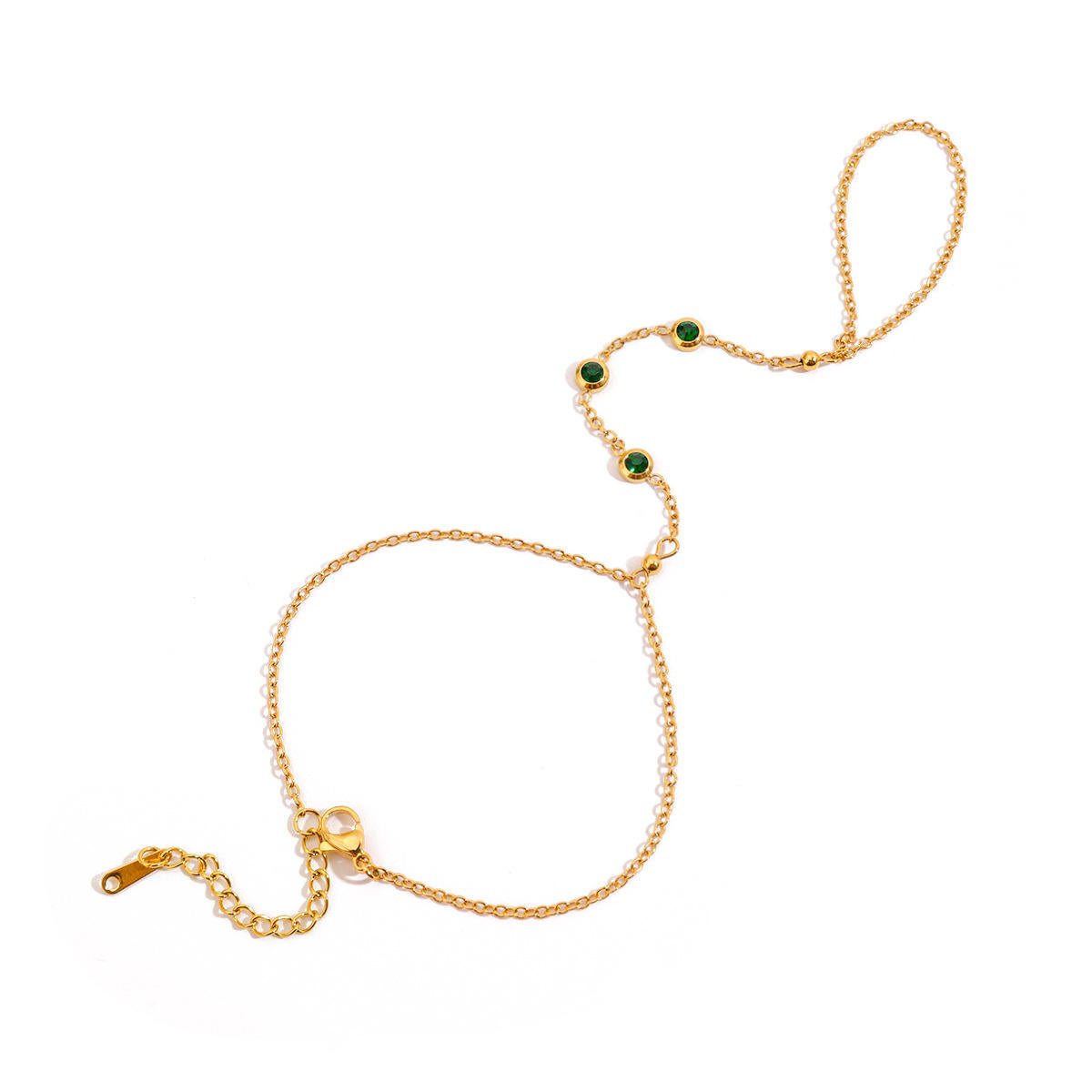Ira Emerald Hand Chain Bracelet