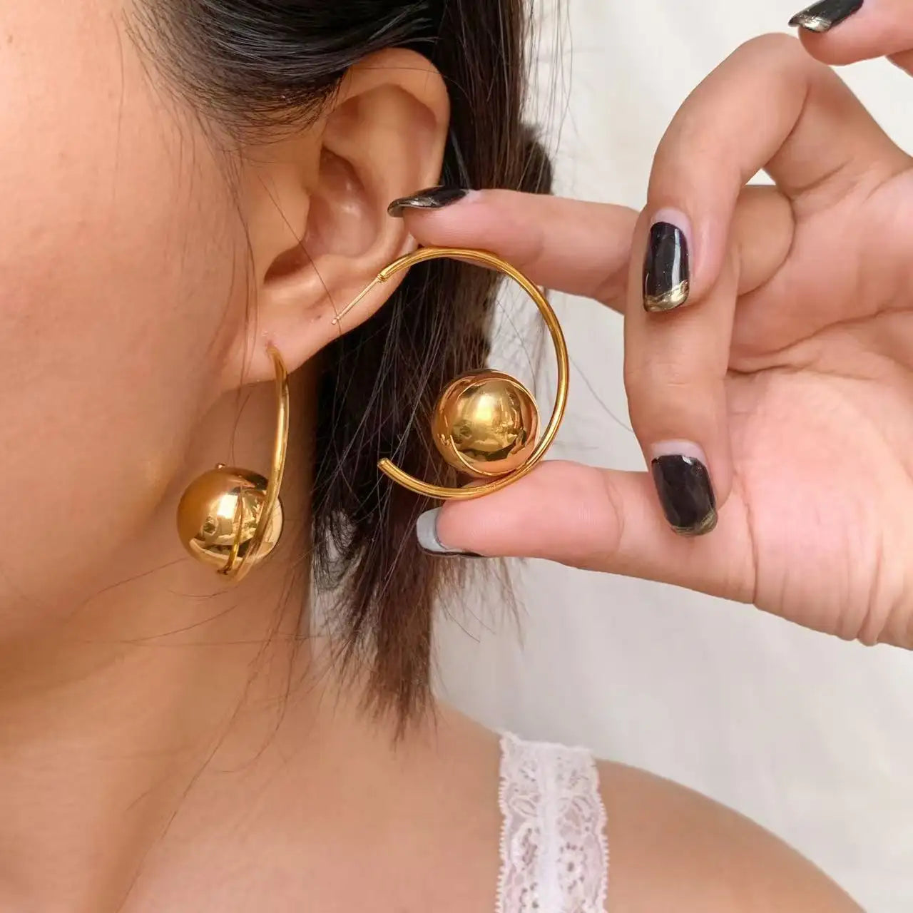 Orb Hoop Earring