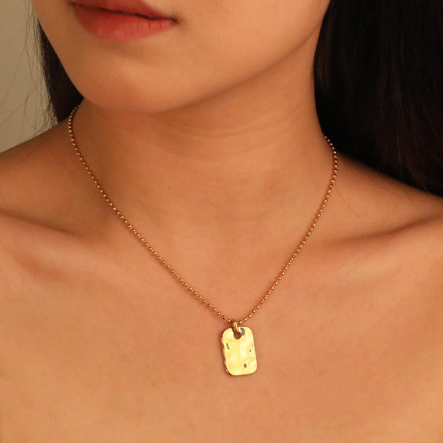 Rectangle Lava Necklace