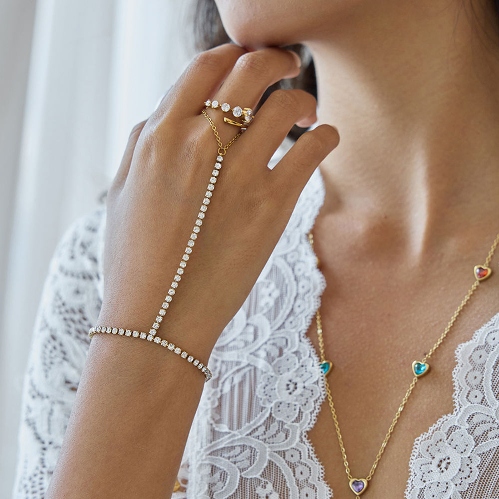 Ira Tennis Hand Chain Bracelet