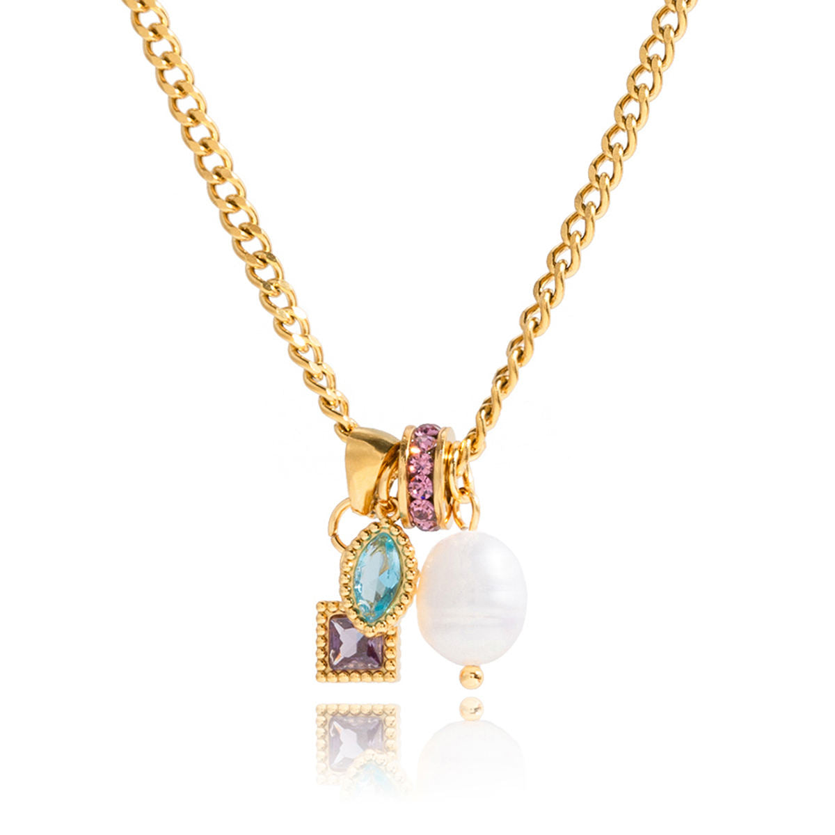 Aira Pearl Charm Necklace