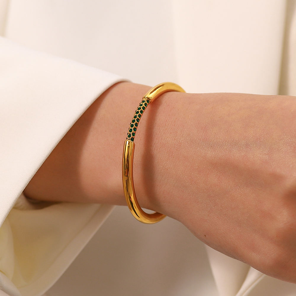 Buy 18K gold-plated cuff bangle bracelet