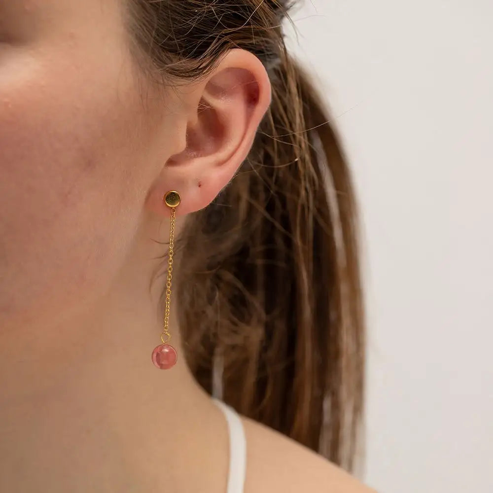 Orb Pink Dangling Earring