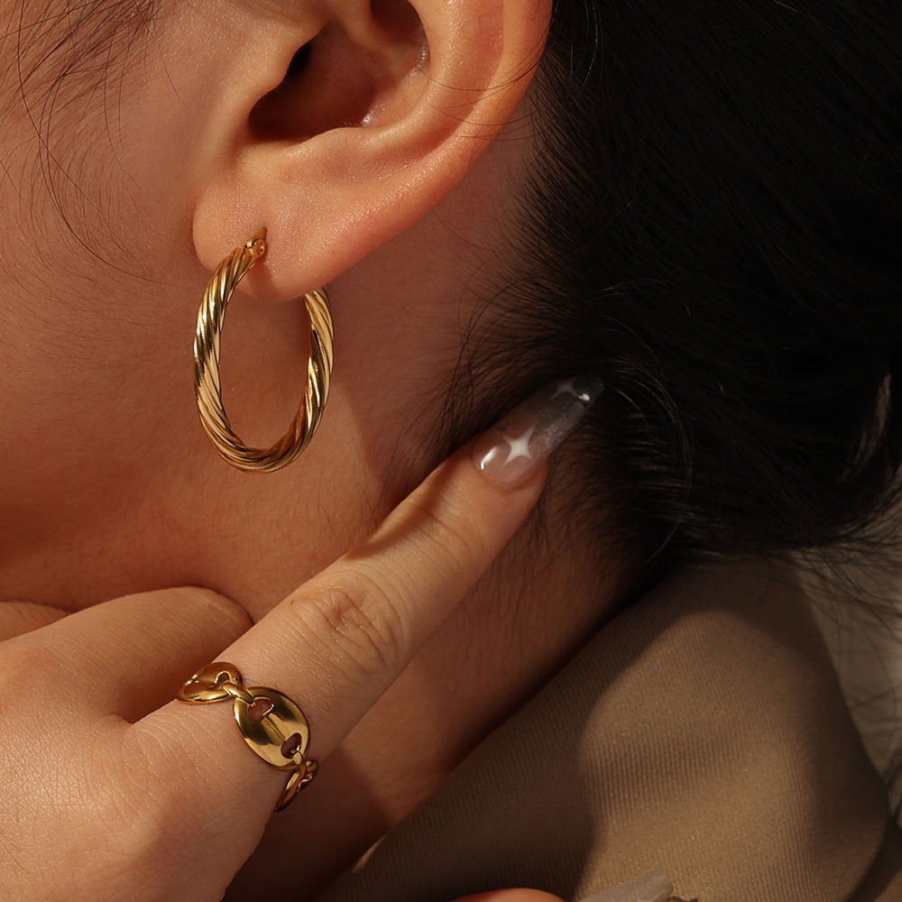 Twisty Hoop Earring