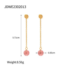 Orb Pink Dangling Earring