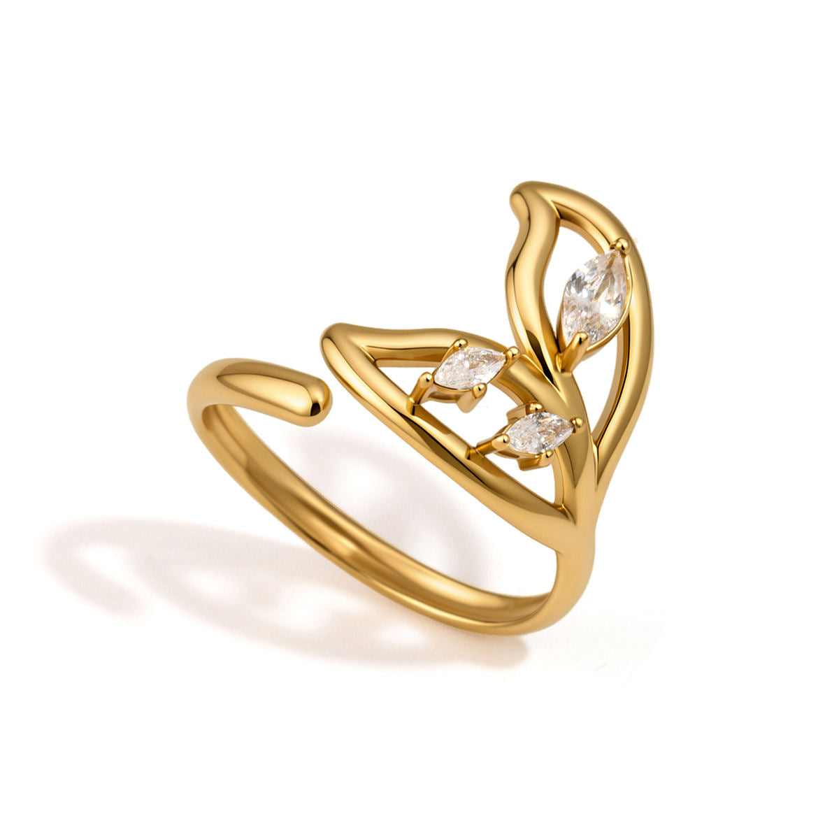 Sparkle Leafy Ring