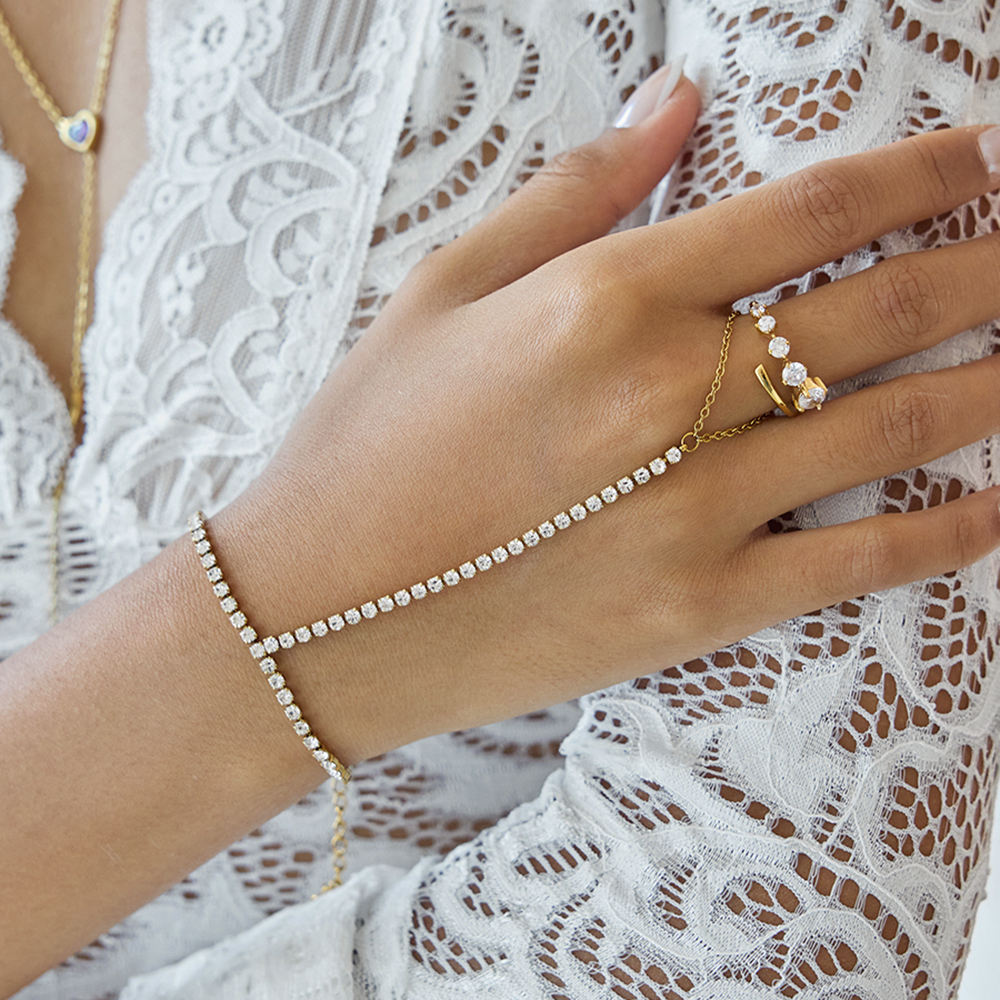 Ira Tennis Hand Chain Bracelet