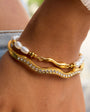 Buy gold-plated wavy bangle bracelet