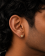 Hexagon Diamond Stud Earring