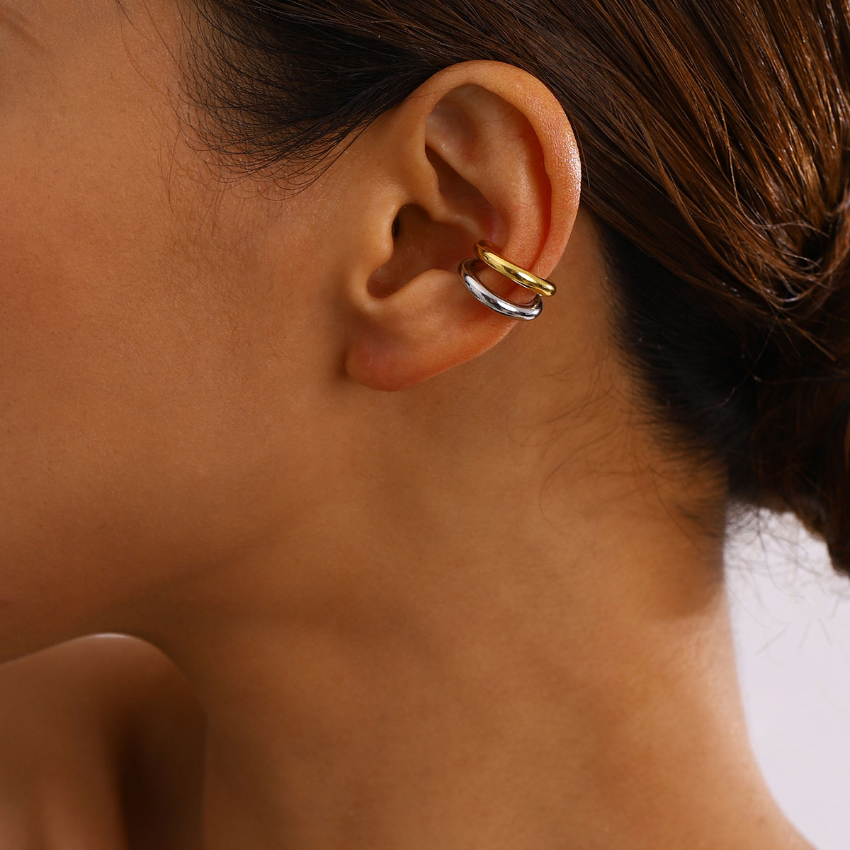 Buy gold and silver tone ear cuff earring