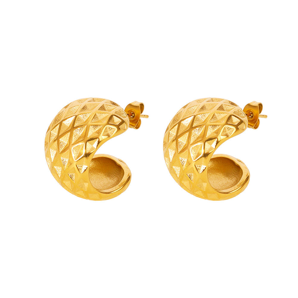 कर्व लूप स्टड इयररिंग्स