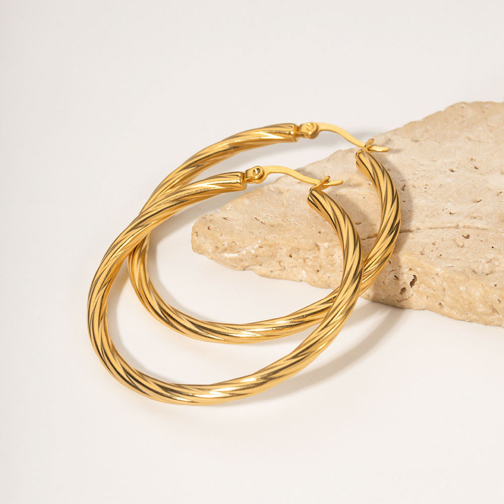 Bold Twisty Hoop Earring