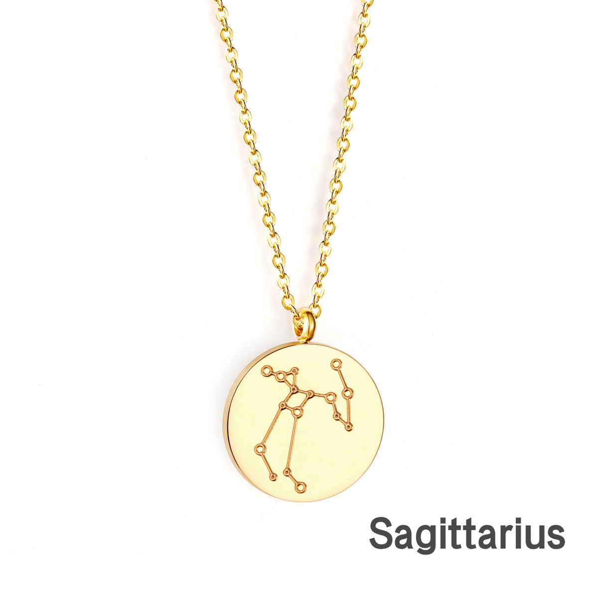 Engravable Zodiac Star Necklace - G