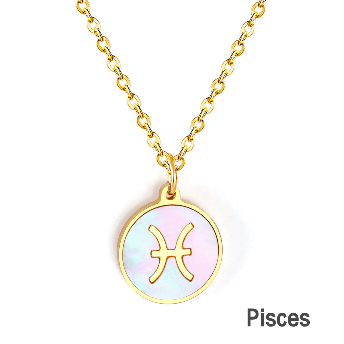Engravable Zodiac Necklace - Gold
