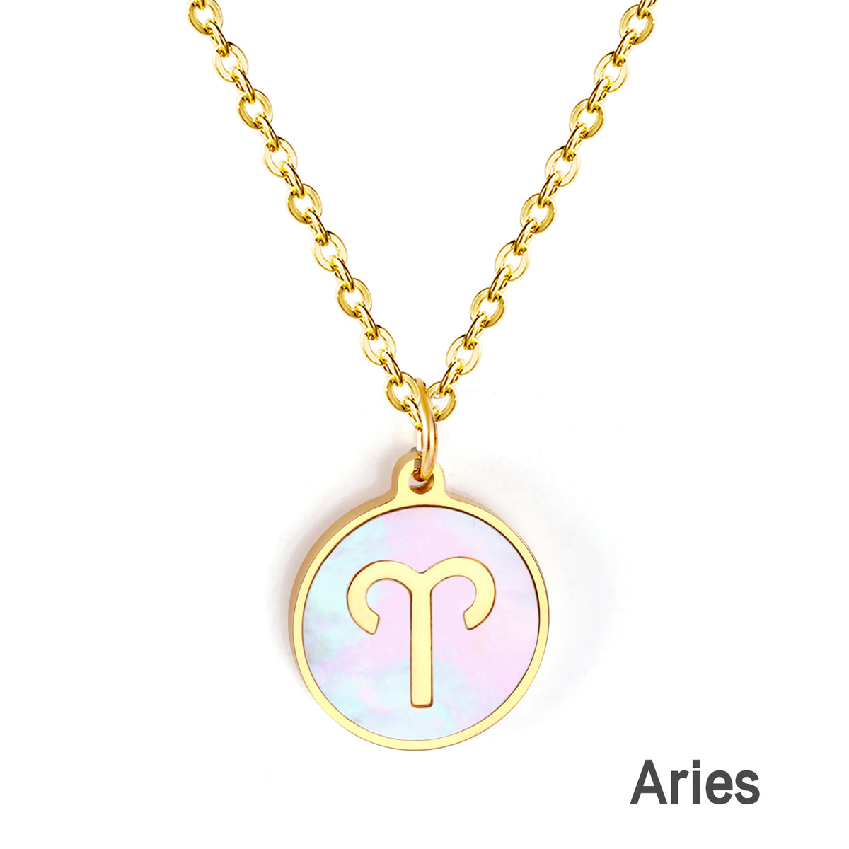 Engravable Zodiac Necklace - Gold