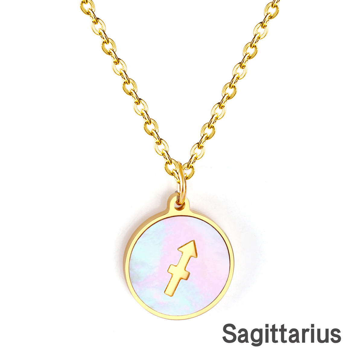 Engravable Zodiac Necklace - Gold
